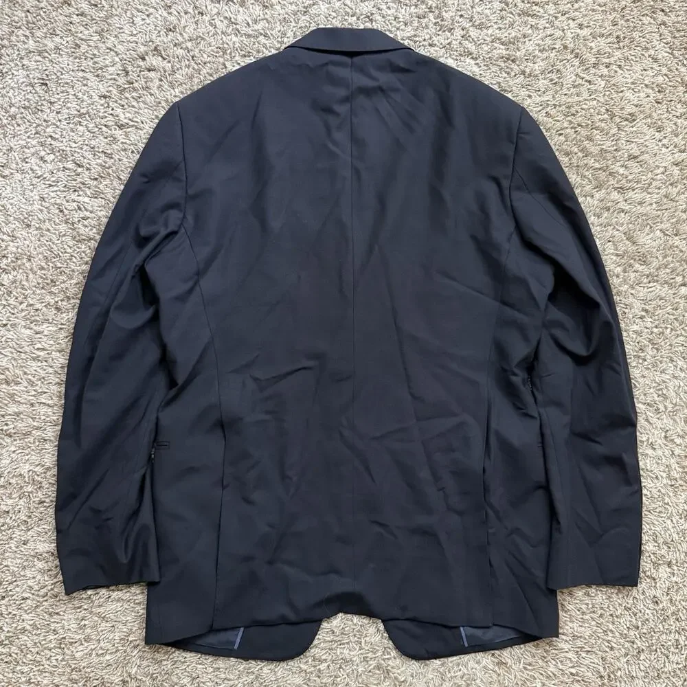 Vintage Armani Collezioni Giorgio Black Wool Suit Jacket Blazer Coat Size 40R